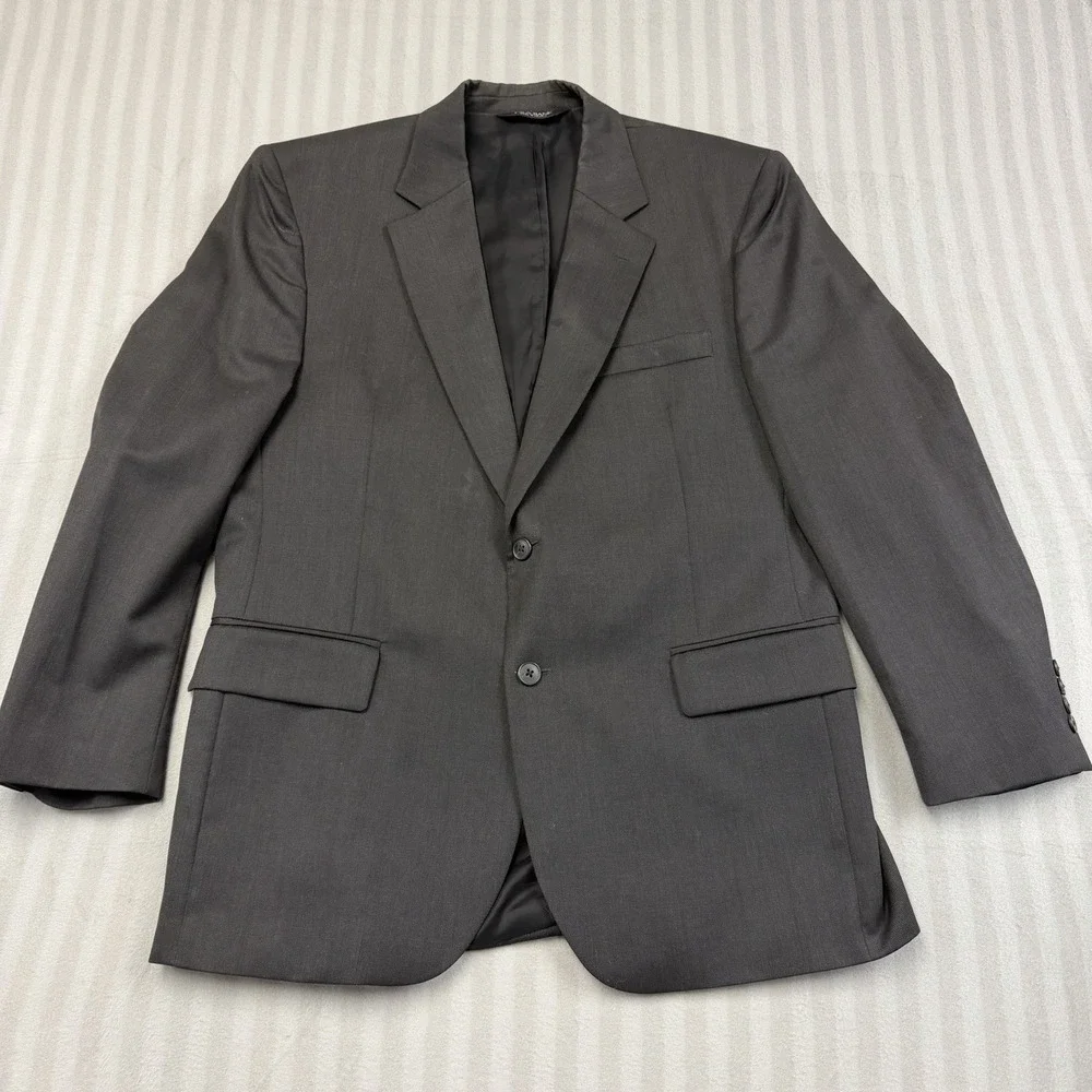 Jos A Bank Suit Jacket Mens 42SH Black Wool Travelers Collection